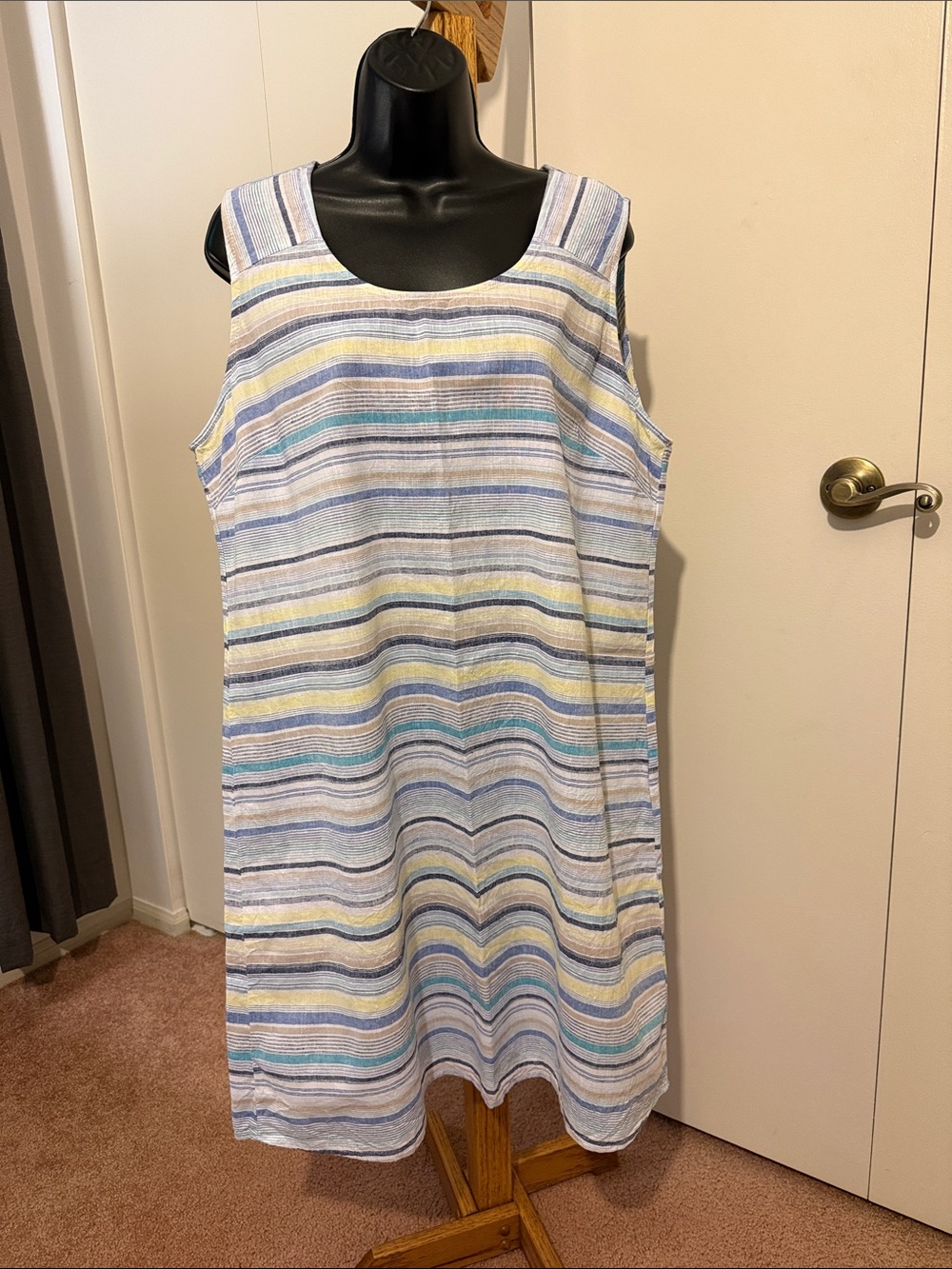 C&B Sleeveless Striped Linen Dress